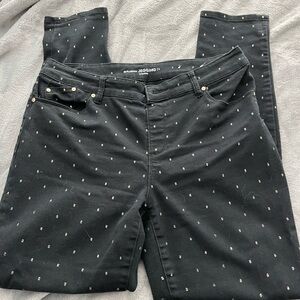 Chico's Black Jeggings with gold Accents